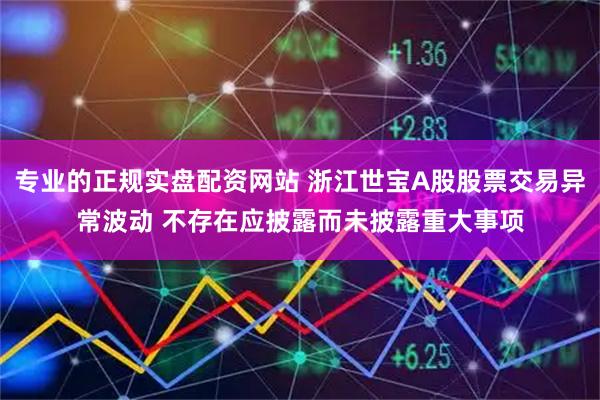 专业的正规实盘配资网站 浙江世宝A股股票交易异常波动 不存在应披露而未披露重大事项